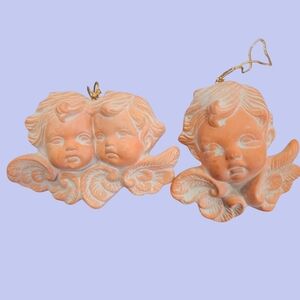 Set Of Terracotta Cherub Ornaments